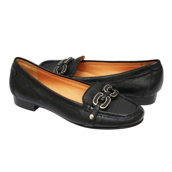 COACH ELLA Leather MOC LOAFER FLAT SHOE BLACK 5.5 NEW - Picture 2 of 6